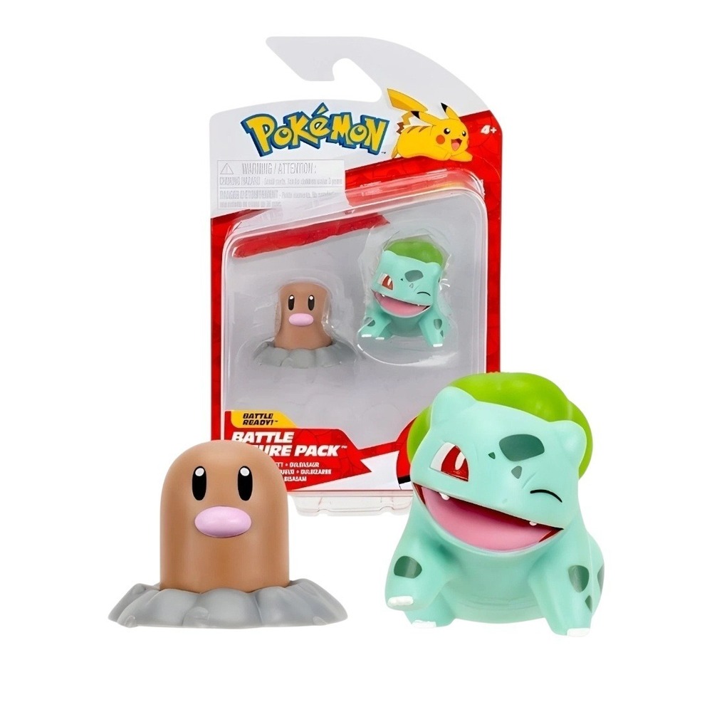 Jazwares‎ Pokemon Battle Figure Pack Bulbasaur Diglett 2" New Sealed PKW4061